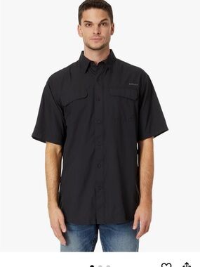 ARIAT Venttek Outbound Black Button Down Shirt S Short Sleeve Back Mesh Panel